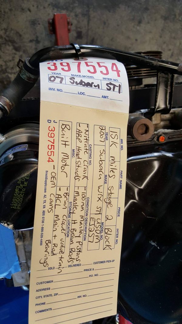 04-07 SUBARU WRX STI & 06-14 WRX STAGE 2 BUILT LONG BLOCK ENGINE FORGED INTERNALS MANLEY / ARP / ACL / BRIAN CROWER 15K MILES EJ257 ******PENDING SALE****** - Image 41