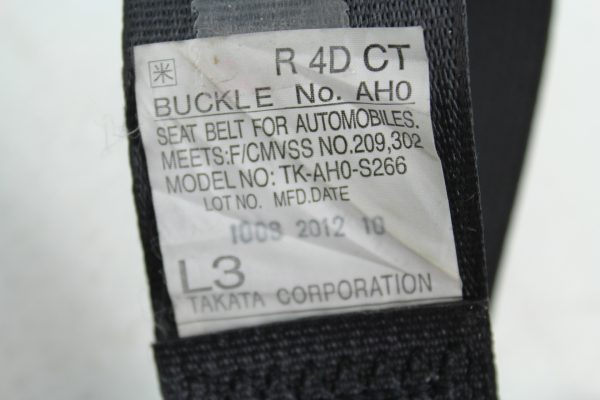 2008-2014 SUBARU IMPREZA WRX REAR SINGLE SEAT BELT & BUCKLE OEM 09 10 11 12 13 - Image 4