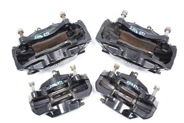 2008-2017 SUBARU WRX STI FRONT & REAR BREMBO BRAKE CALIPERS OEM 36K MILES EJ257 - Image 4