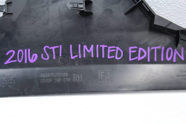 2015-2019 SUBARU WRX & STI LIMITED EDITION LOWER CENTER PANEL SET 66241FJ020 - Image 8