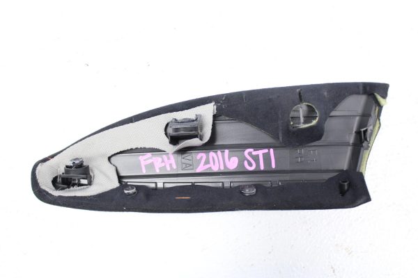 2015-2017 SUBARU WRX STI FRONT RIGHT DOOR PANEL BLACK ARM REST TRIM RED STITCH - Image 4