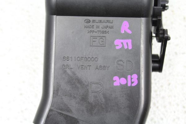 2008-2014 SUBARU WRX & STI RIGHT DASH BOARD AC VENTS PASSENGER SIDE 66110FG010 - Image 5