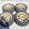 05-07 2005-2007 SUBARU WRX STI GOLD BBS FORGED RIMS WHEELS & TIRES 17X8 5X114 - Image 2
