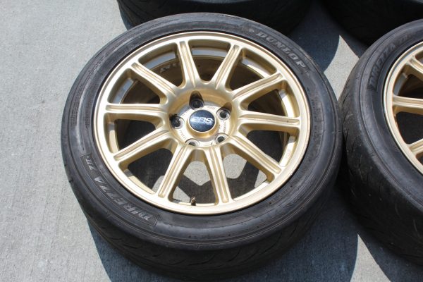 05-07 2005-2007 SUBARU WRX STI GOLD BBS FORGED RIMS WHEELS & TIRES 17X8 5X114 - Image 5