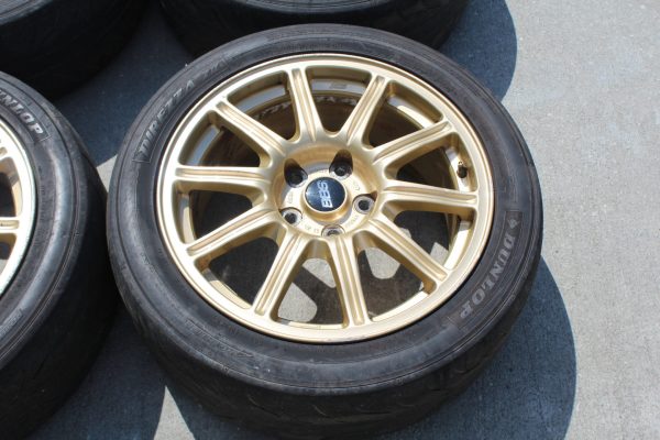 05-07 2005-2007 SUBARU WRX STI GOLD BBS FORGED RIMS WHEELS & TIRES 17X8 5X114 - Image 6