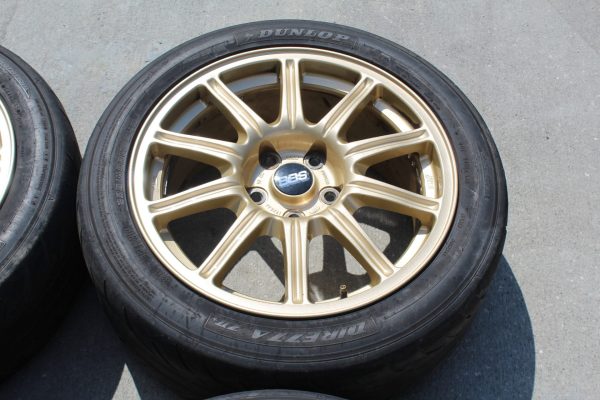 05-07 2005-2007 SUBARU WRX STI GOLD BBS FORGED RIMS WHEELS & TIRES 17X8 5X114 - Image 7