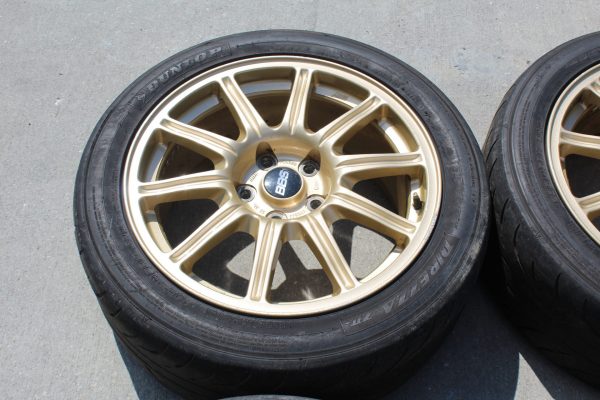 05-07 2005-2007 SUBARU WRX STI GOLD BBS FORGED RIMS WHEELS & TIRES 17X8 5X114 - Image 8