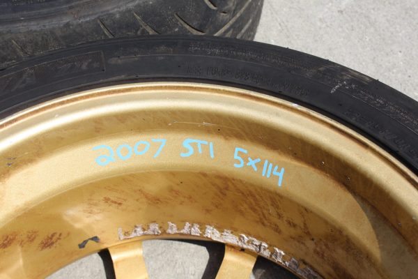 05-07 2005-2007 SUBARU WRX STI GOLD BBS FORGED RIMS WHEELS & TIRES 17X8 5X114 - Image 11
