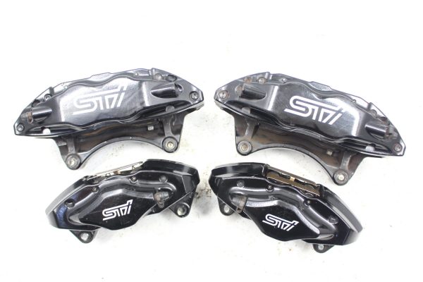 2008-2017 SUBARU WRX STI FRONT & REAR BREMBO BRAKE CALIPERS OEM 55K MILES EJ257