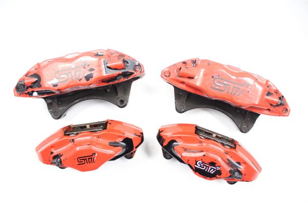 2008-2017 SUBARU WRX STI FRONT & REAR BREMBO BRAKE CALIPERS OEM 47K MILES EJ257