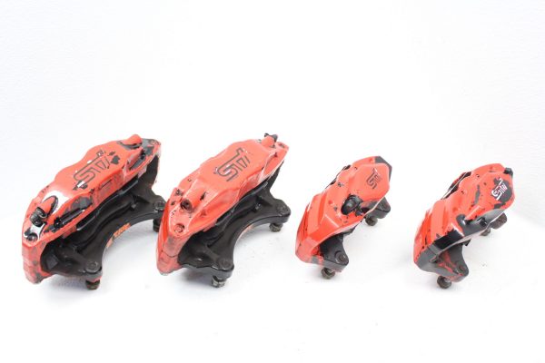 2008-2017 SUBARU WRX STI FRONT & REAR BREMBO BRAKE CALIPERS OEM 47K MILES EJ257 - Image 11