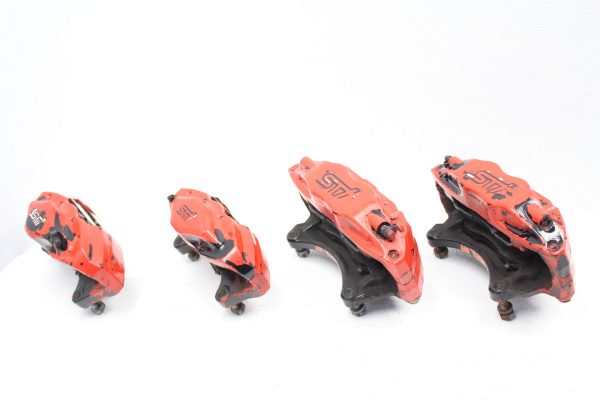 2008-2017 SUBARU WRX STI FRONT & REAR BREMBO BRAKE CALIPERS OEM 47K MILES EJ257 - Image 12