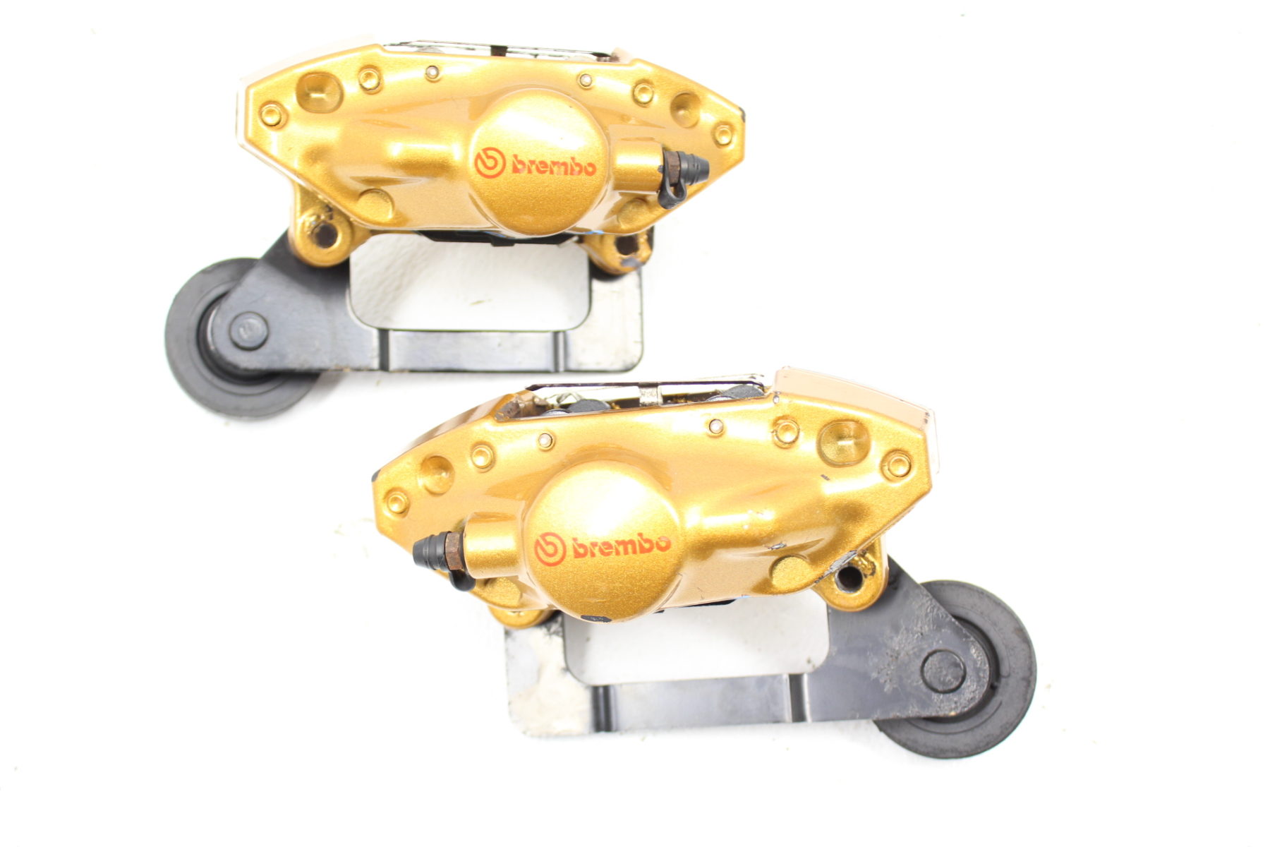 20042007 SUBARU WRX STI FRONT & REAR GOLD BREMBO BRAKE CALIPERS SET