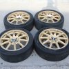 04 2004 SUBARU WRX STI GOLD FORGED BBS RIMS WHEELS & TIRES 5X100 17X7.5 OEM - Image 2