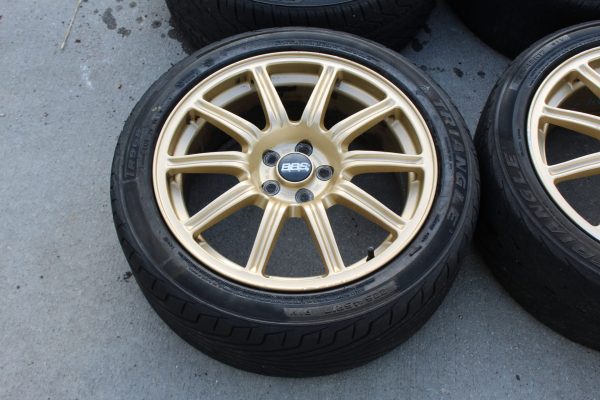 04 2004 SUBARU WRX STI GOLD FORGED BBS RIMS WHEELS & TIRES 5X100 17X7.5 OEM - Image 5