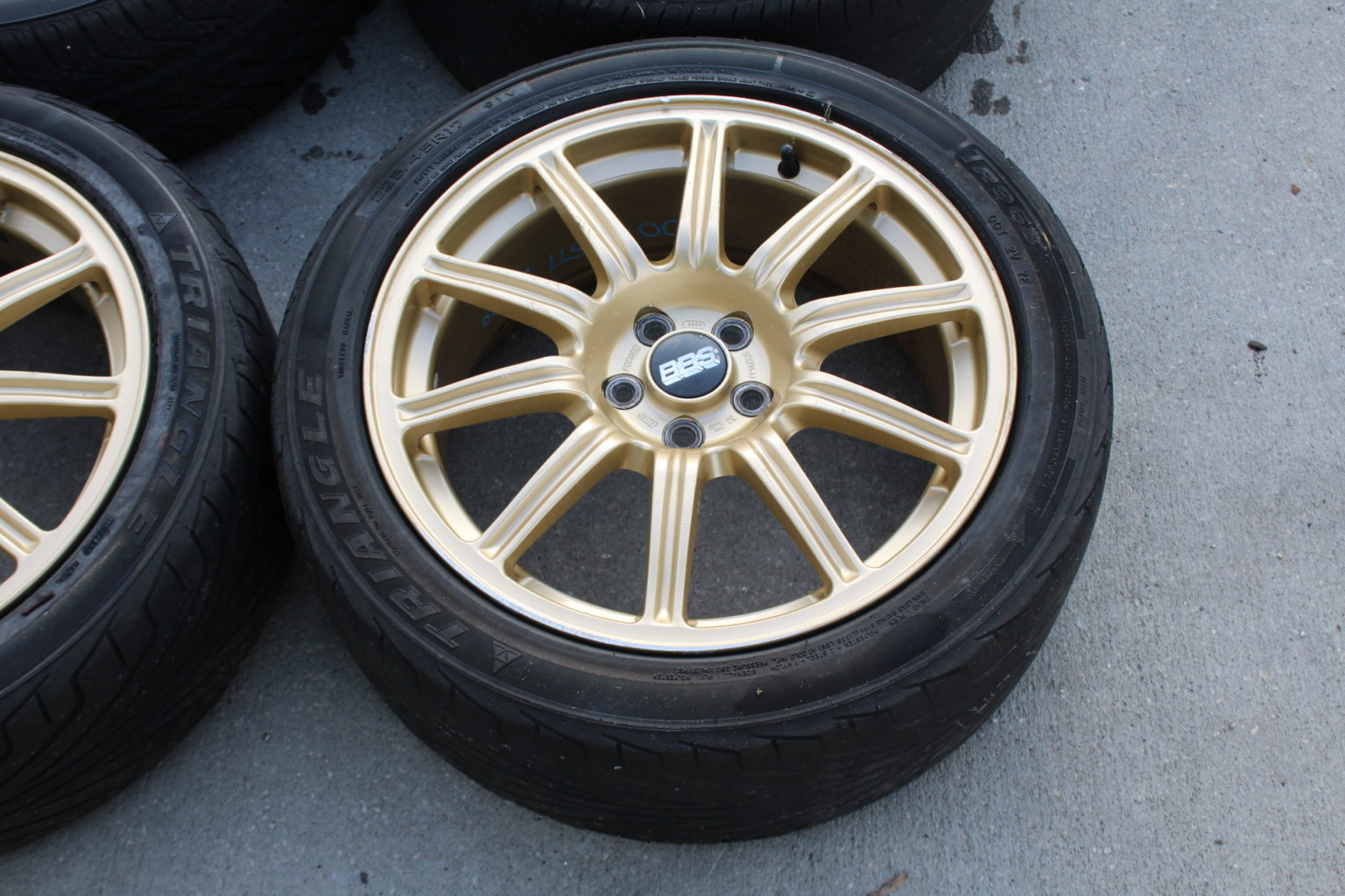 04 2004 SUBARU WRX STI GOLD FORGED BBS RIMS WHEELS & TIRES 5X100 17X7.5 ...