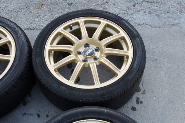 04 2004 SUBARU WRX STI GOLD FORGED BBS RIMS WHEELS & TIRES 5X100 17X7.5 OEM - Image 7