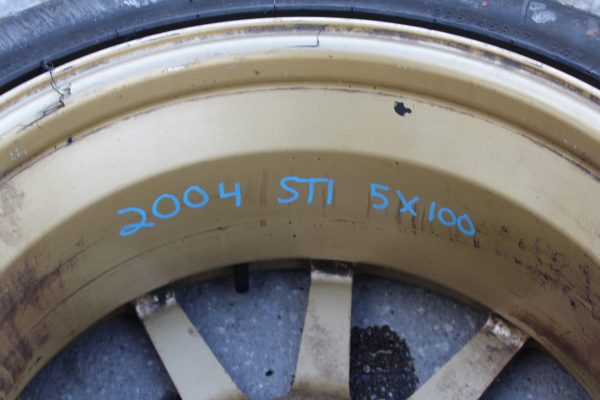 04 2004 SUBARU WRX STI GOLD FORGED BBS RIMS WHEELS & TIRES 5X100 17X7.5 OEM - Image 11