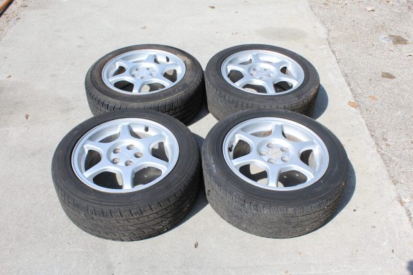 98-01 1998-2001 SUBARU IMPREZA 2.5 RS GC8 6 SPOKE WHEELS & TIRES 5X100 OEM
