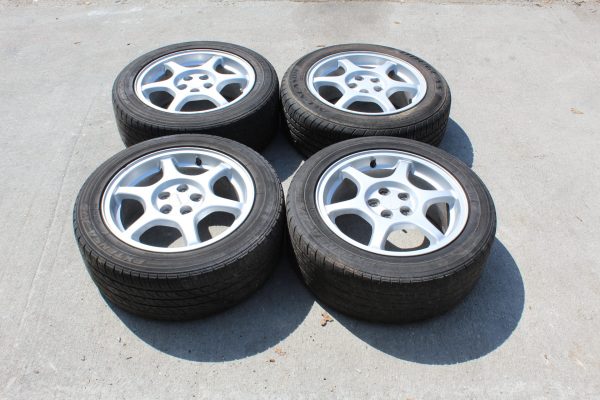 98-01 1998-2001 SUBARU IMPREZA 2.5 RS GC8 6 SPOKE WHEELS & TIRES 5X100 OEM - Image 2