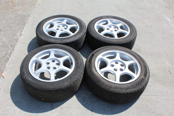 98-01 1998-2001 SUBARU IMPREZA 2.5 RS GC8 6 SPOKE WHEELS & TIRES 5X100 OEM - Image 3