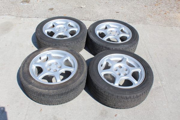 98-01 1998-2001 SUBARU IMPREZA 2.5 RS GC8 6 SPOKE WHEELS & TIRES 5X100 OEM - Image 4