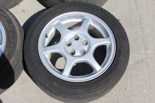 98-01 1998-2001 SUBARU IMPREZA 2.5 RS GC8 6 SPOKE WHEELS & TIRES 5X100 OEM - Image 6