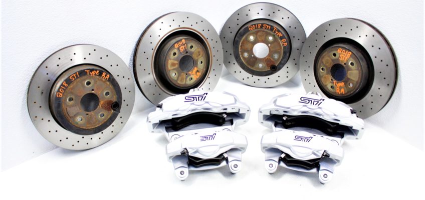 18 2018 SUBARU WRX STI TYPE RA 6/2 POT BREMBO BRAKE CALIPERS & ROTORS 7K MILES