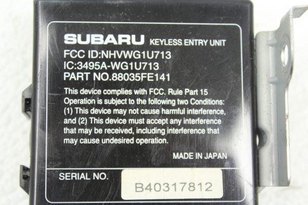 2004-2005 SUBARU WRX STI KEYLESS ENTRY CONTROL UNIT OEM 88035FE141 - Image 4