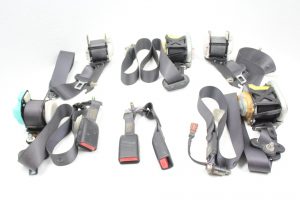 2008-2014 SUBARU WRX STI BLACK FRONT & REAR SEAT BELTS BUCKLES SET OEM