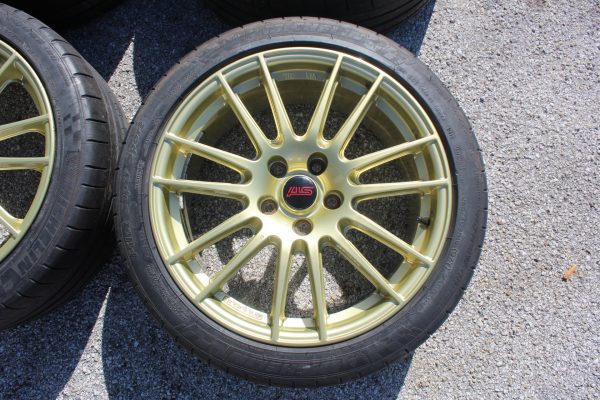 2005-2017 SUBARU WRX STI GOLD PRODRIVE GT1 RIMS WHEELS & TIRES 18X8.5 5X114 +53 - Image 2