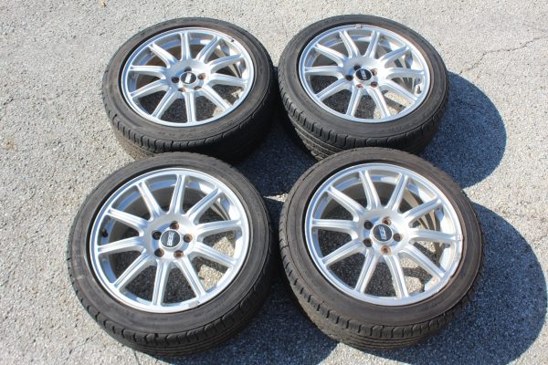 04 2004 SUBARU WRX STI SILVER FORGED BBS RIMS WHEELS & TIRES 5X100 17X7.5 OEM