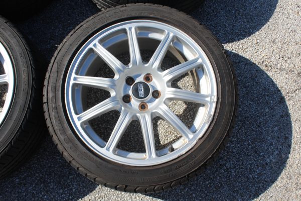04 2004 SUBARU WRX STI SILVER FORGED BBS RIMS WHEELS & TIRES 5X100 17X7.5 OEM - Image 2