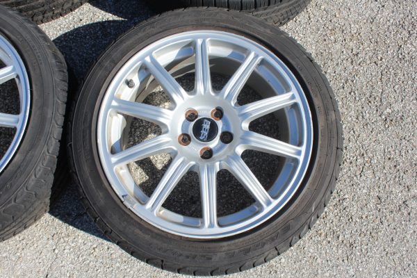 04 2004 SUBARU WRX STI SILVER FORGED BBS RIMS WHEELS & TIRES 5X100 17X7.5 OEM - Image 4