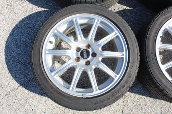 04 2004 SUBARU WRX STI SILVER FORGED BBS RIMS WHEELS & TIRES 5X100 17X7.5 OEM - Image 5