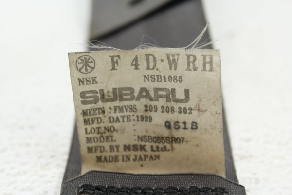 1998-2001 SUBARU IMPREZA 2.5 RS GC8 SEDAN FRONT RH PASSENGER SIDE SEAT BELT - Image 6