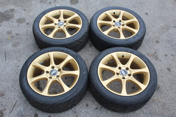 2015+ SUBARU WRX & 2004-2017 STI GOLD ASA JH-3 17X7.5 5X114 RIMS WHEELS & TIRES