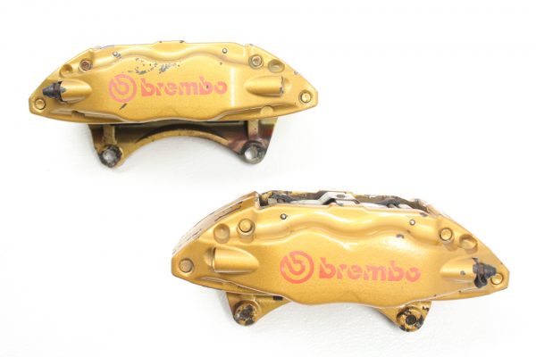 04-07 2004-2007 SUBARU WRX STI GOLD FRONT BREMBO BRAKE CALIPERS OEM EJ257