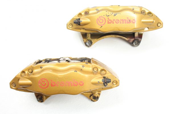 04-07 2004-2007 SUBARU WRX STI GOLD FRONT BREMBO BRAKE CALIPERS OEM EJ257 - Image 2