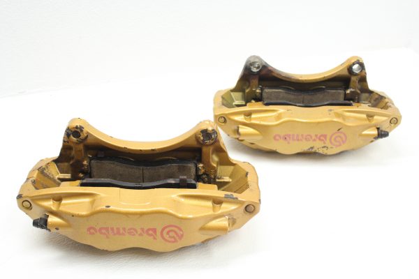 04-07 2004-2007 SUBARU WRX STI GOLD FRONT BREMBO BRAKE CALIPERS OEM EJ257 - Image 3