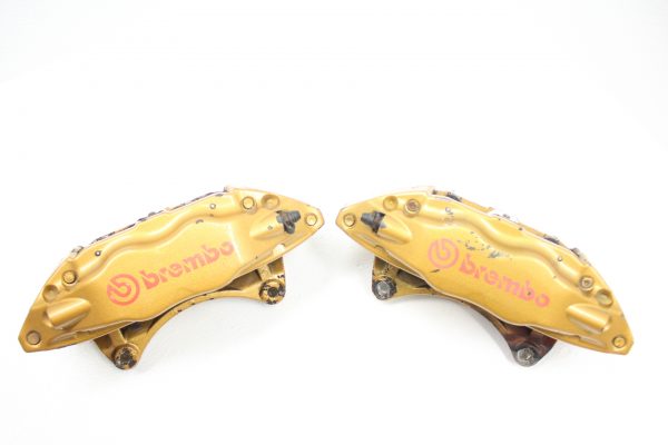 04-07 2004-2007 SUBARU WRX STI GOLD FRONT BREMBO BRAKE CALIPERS OEM EJ257 - Image 4