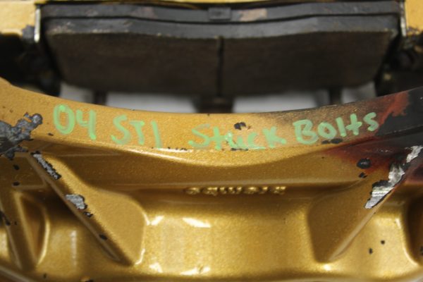 04-07 2004-2007 SUBARU WRX STI GOLD FRONT BREMBO BRAKE CALIPERS OEM EJ257 - Image 9