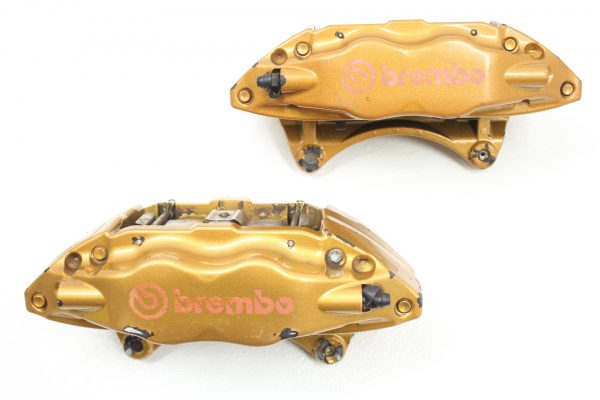 04-07 2004-2007 SUBARU WRX STI GOLD FRONT BREMBO BRAKE CALIPERS OEM EJ257