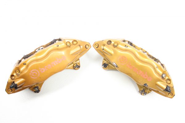 04-07 2004-2007 SUBARU WRX STI GOLD FRONT BREMBO BRAKE CALIPERS OEM EJ257 - Image 3