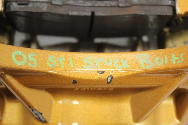 04-07 2004-2007 SUBARU WRX STI GOLD FRONT BREMBO BRAKE CALIPERS OEM EJ257 - Image 9