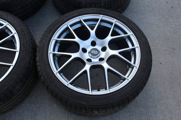 2005-2020 SUBARU WRX STI ENKEI RAIJIN 5X114 WHEELS RIMS & TIRES 18X8.5 +38 - Image 9