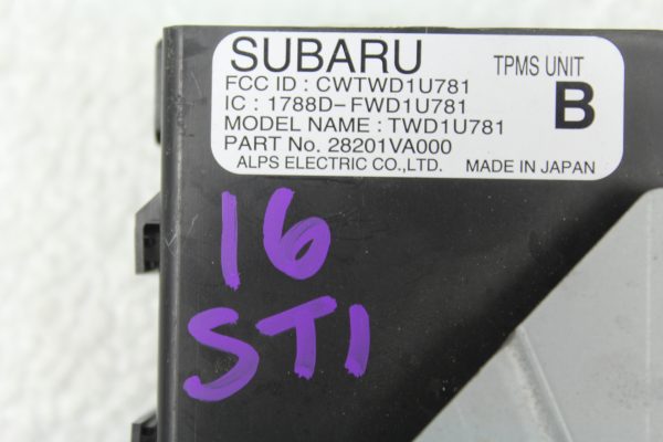 2015-2020 SUBARU WRX STI TIRE PRESSURE MONITORING TPMS UNIT 28201VA000 - Image 4