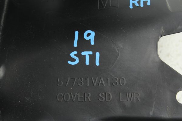 2015-2021 SUBARU WRX & STI REAR RH PASSENGER SIDE BUMPER BRACKET SPLASH SHIELD - Image 5
