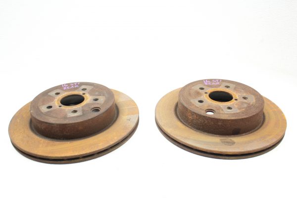 2008-2017 SUBARU WRX STI REAR BRAKE ROTOR SET LH/RH 5X114 OEM 21K MILES - Image 2
