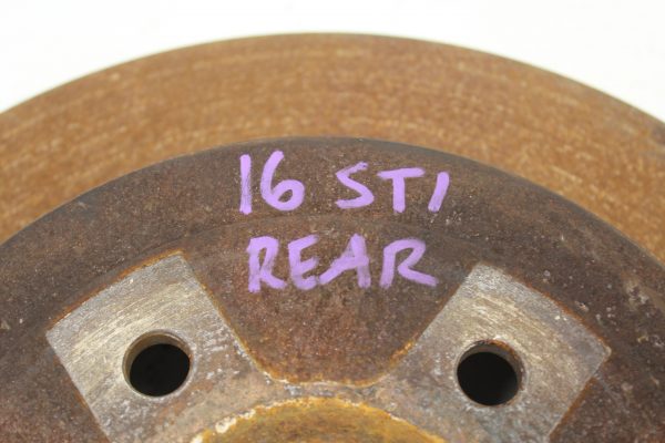 2008-2017 SUBARU WRX STI REAR BRAKE ROTOR SET LH/RH 5X114 OEM 21K MILES - Image 5